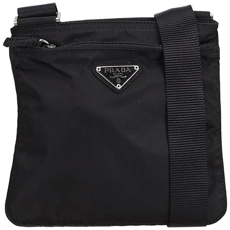 prada black tessuto nylon messenger bag|prada nylon crossbody bag.